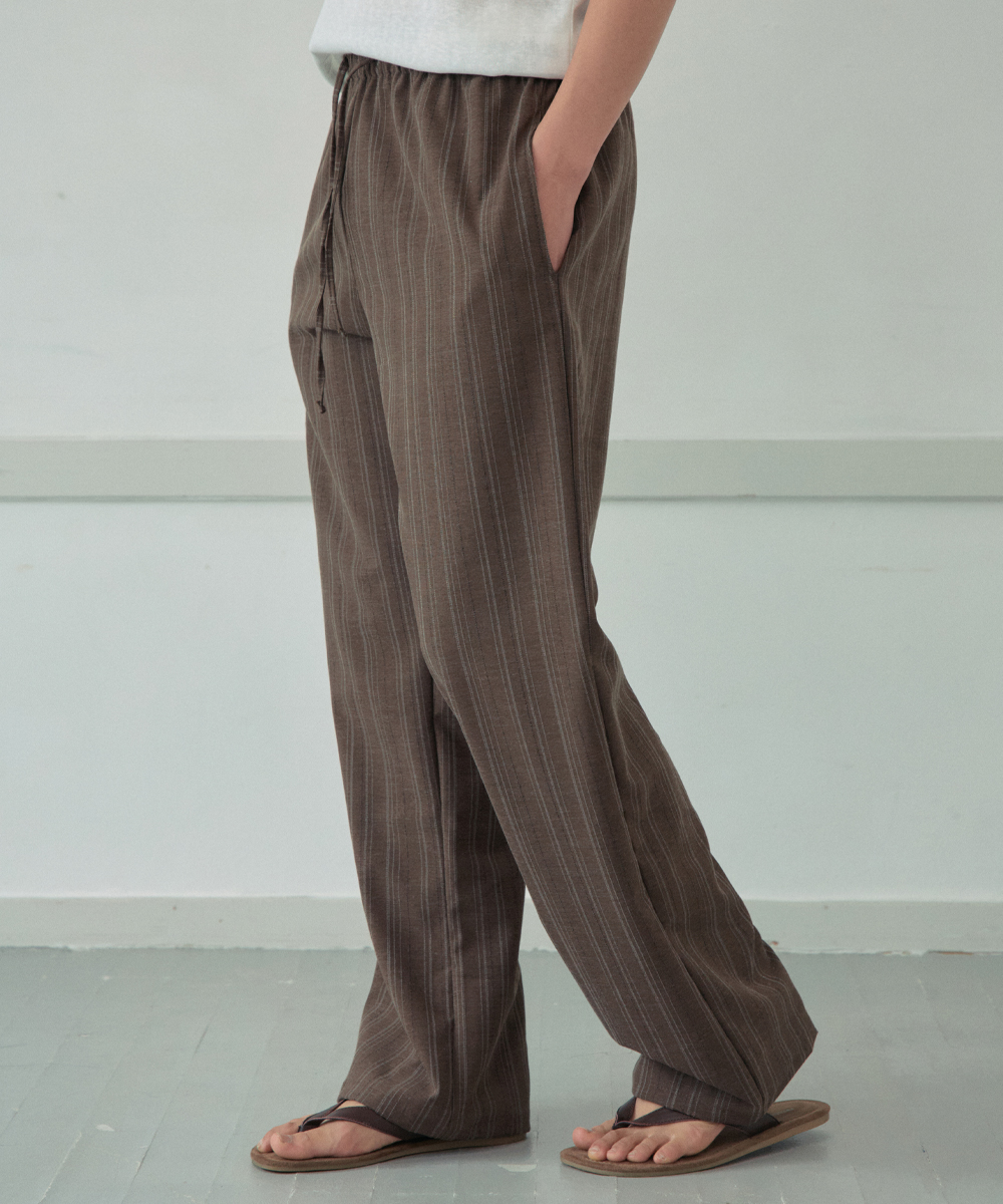 Clark Stripe Semi Wide Pants_BROWN(WB6PT16)