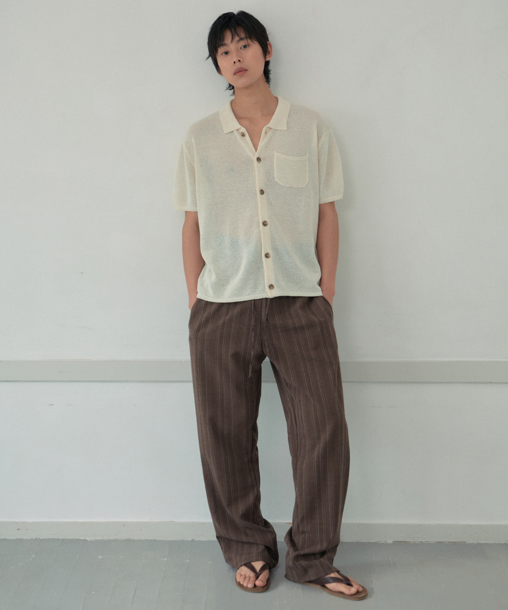 Clark Stripe Semi Wide Pants_BROWN(WB6PT16)