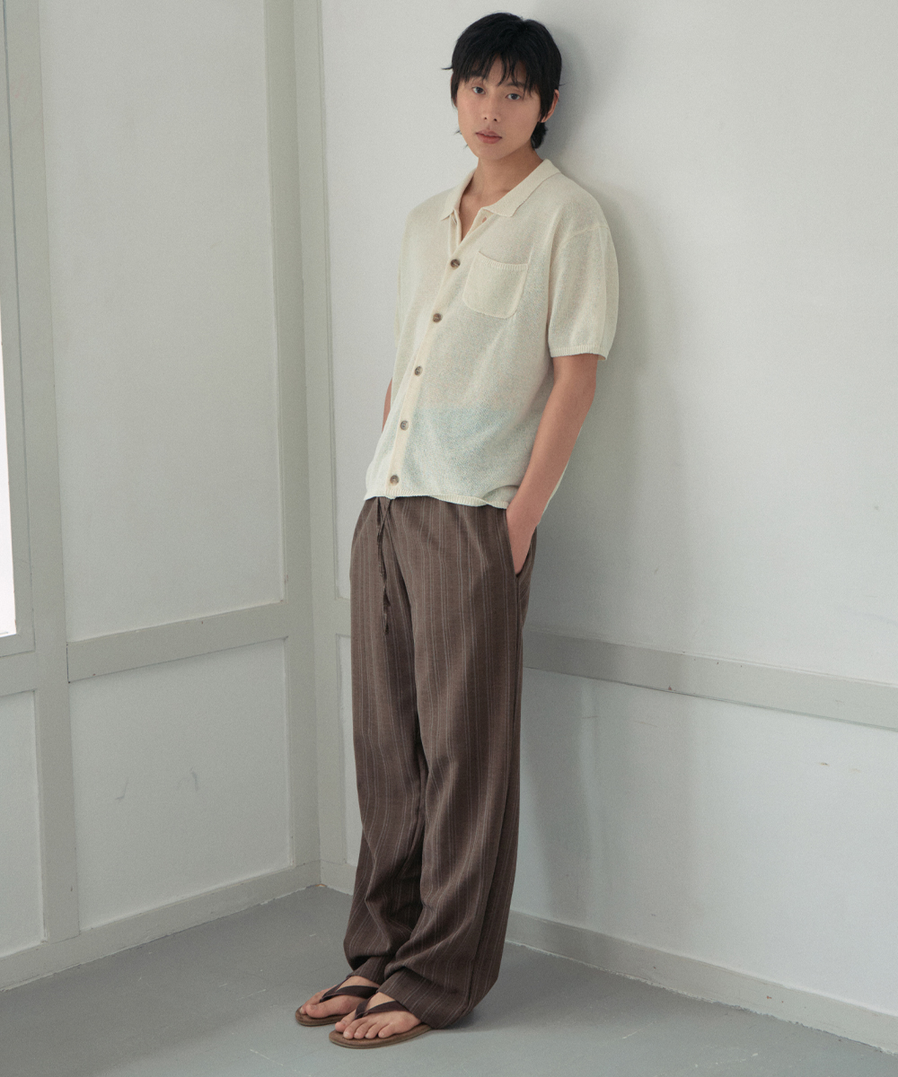 Clark Stripe Semi Wide Pants_BROWN(WB6PT16)