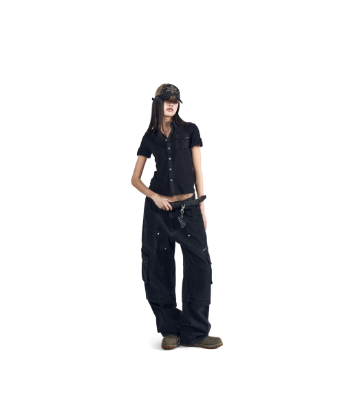 Roll-Up Pocket Shirts (Black) thumbnail 8