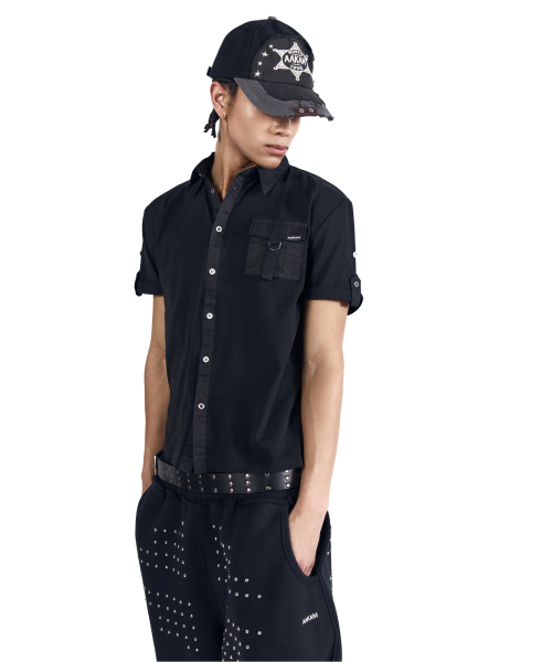 Roll-Up Pocket Shirts (Black) thumbnail 12