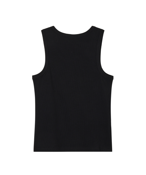 MUSINSA | AAKAM Oblique Snap Sleeveless (Black)