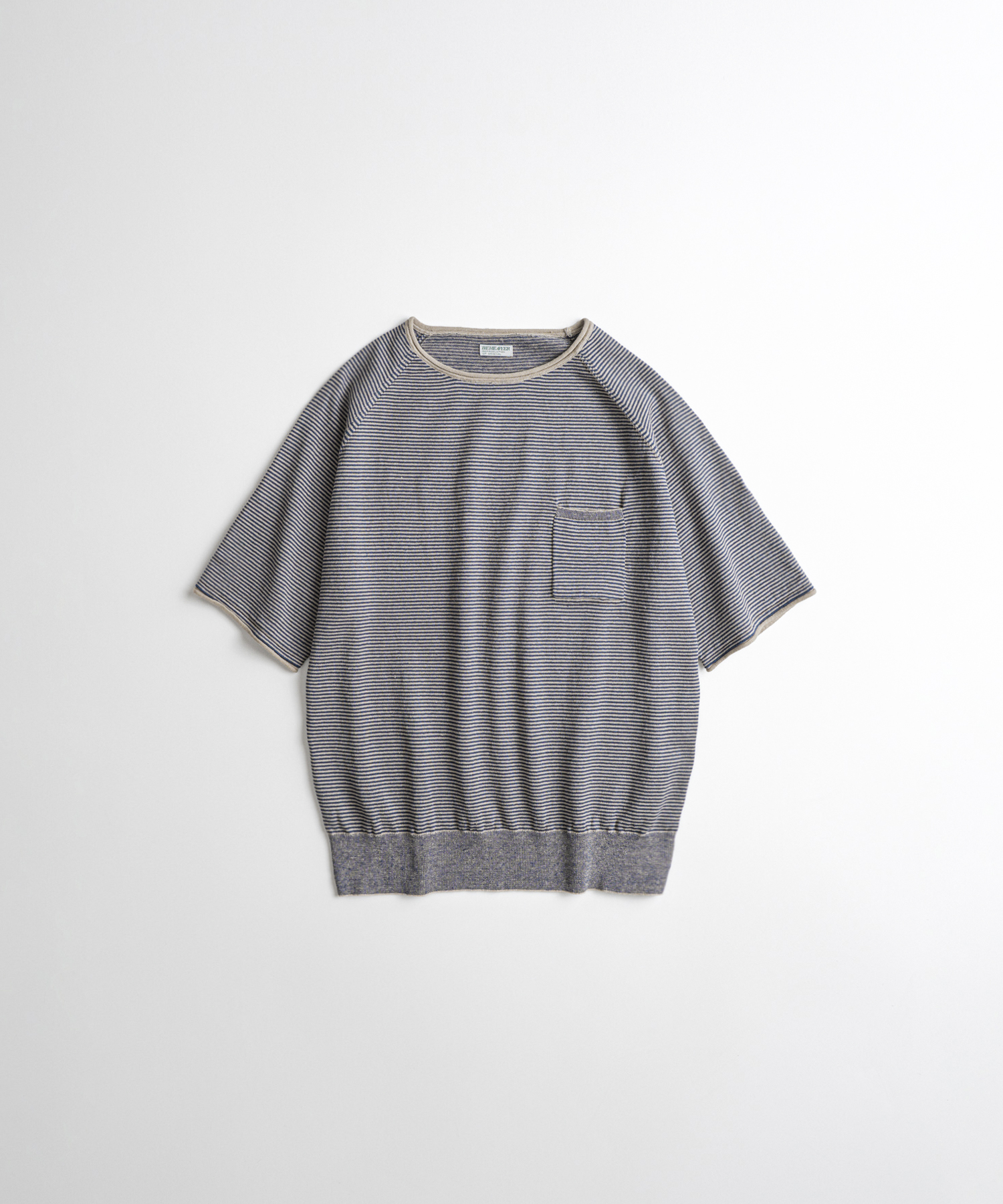 EUROPEAN FLAX™ LINEN ROLL NECK 1/2 KNIT greige/purple