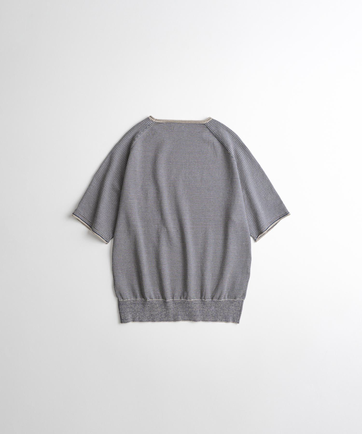 EUROPEAN FLAX™ LINEN ROLL NECK 1/2 KNIT greige/purple
