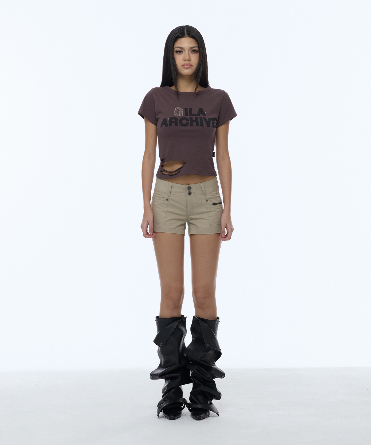 NAPOLEON SIDE ZIP SHORTS_BEIGE