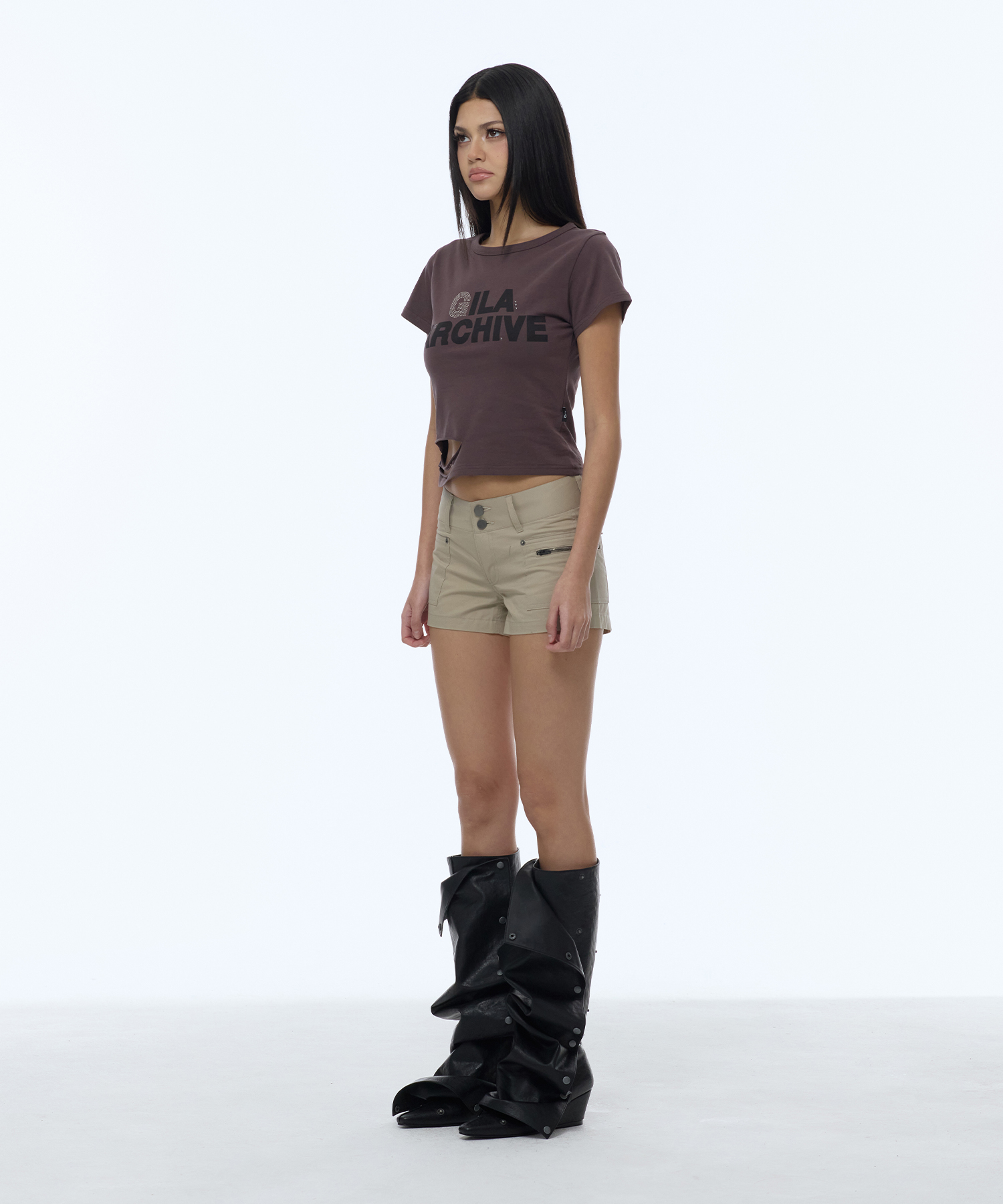 NAPOLEON SIDE ZIP SHORTS_BEIGE