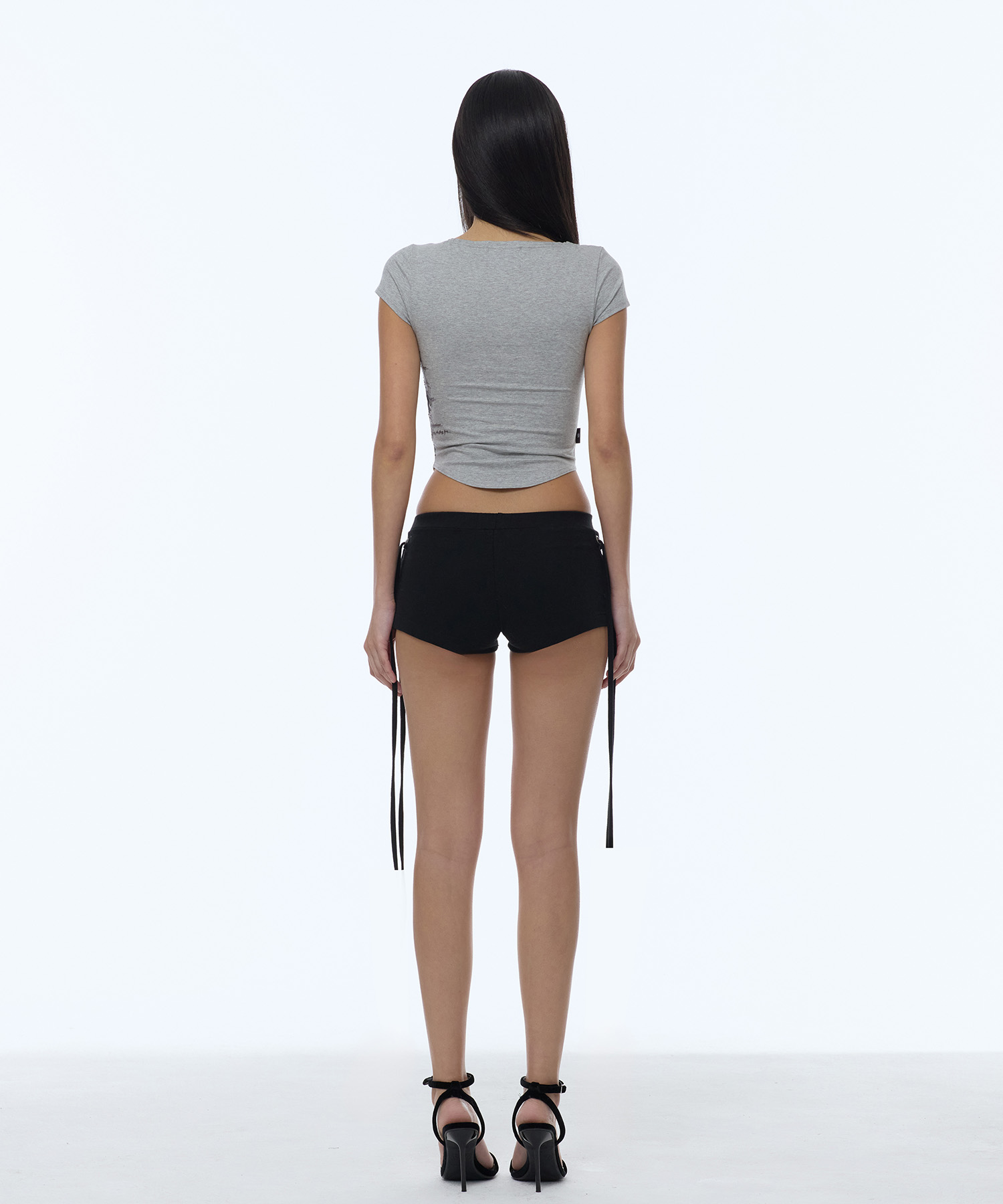 GLASSES GIRL STRING SHORT_BLACK