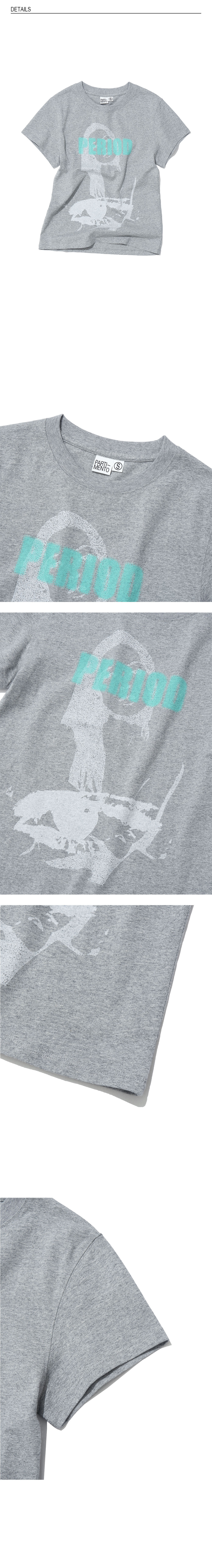 PERIOD PRINTED TEE - 7 COLORS MELANGE GREY