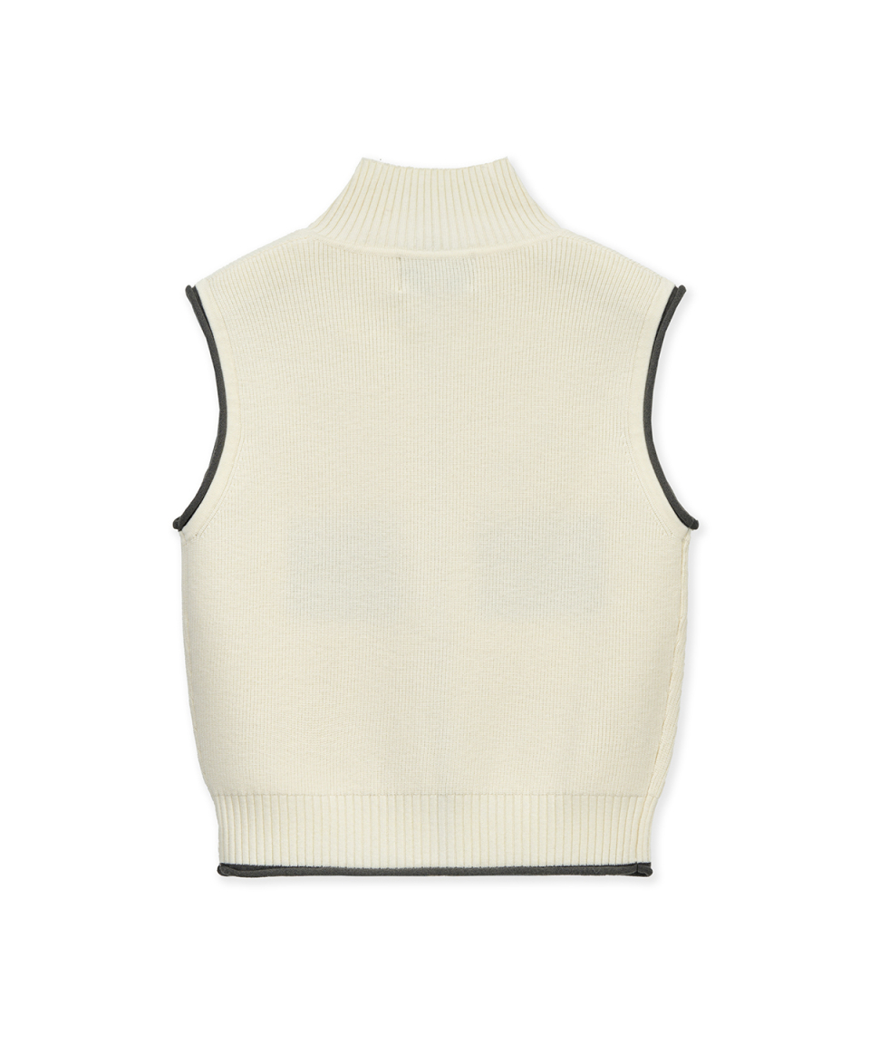 MUSINSA公式 | MATIN KIM MATIN SPELL POINT KNIT ZIP UP VEST IN IVORY