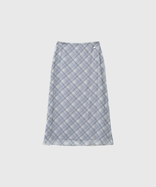 Check Sheer Long Skirt [FOG GREY] / GF2LSK510 thumbnail 2