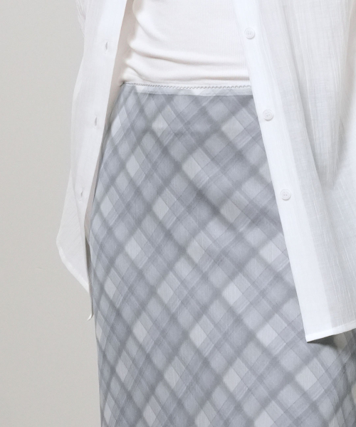 Check Sheer Long Skirt [FOG GREY] / GF2LSK510 thumbnail 6