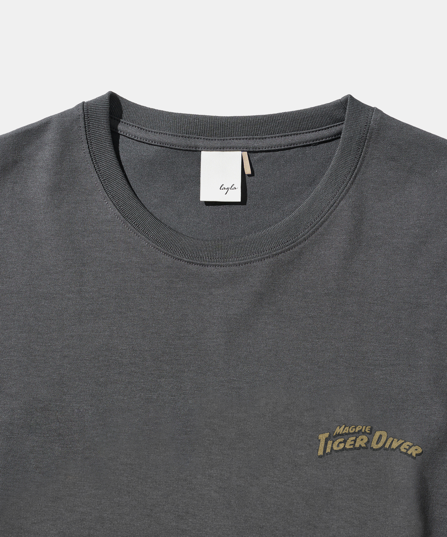[Machine Wash] KKAHO HAENYEO Short Sleeve T-shirt T104 уголь