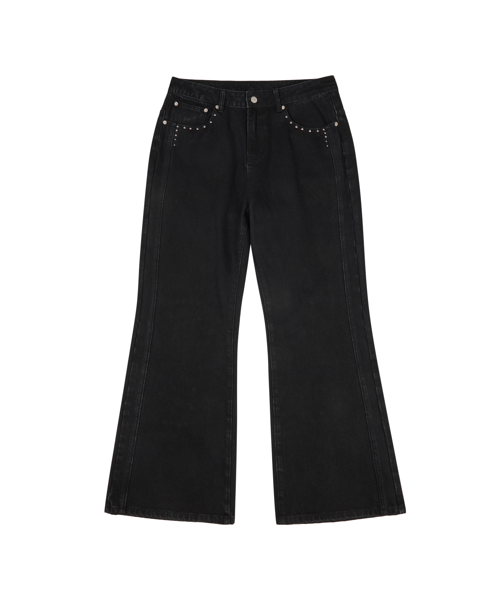 Back Studded Flare Denim брюки (чёрный)