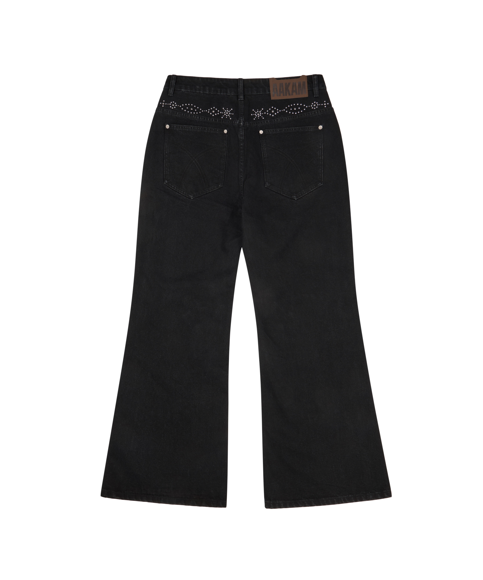Back Studded Flare Denim брюки (чёрный)