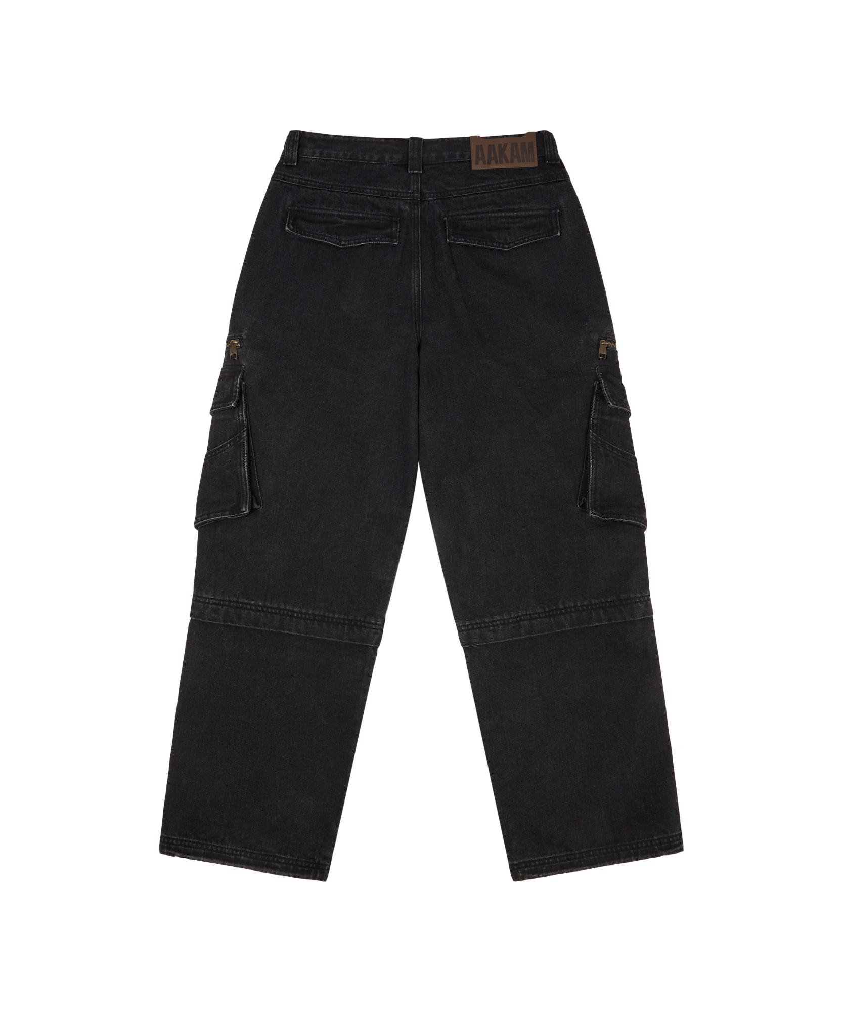 Knee Incision Zippered Cargo брюки (чёрный)
