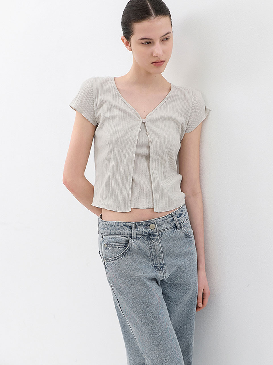 AN POINTELLE CARDIGAN CAMISOLE SET (CD-2266)