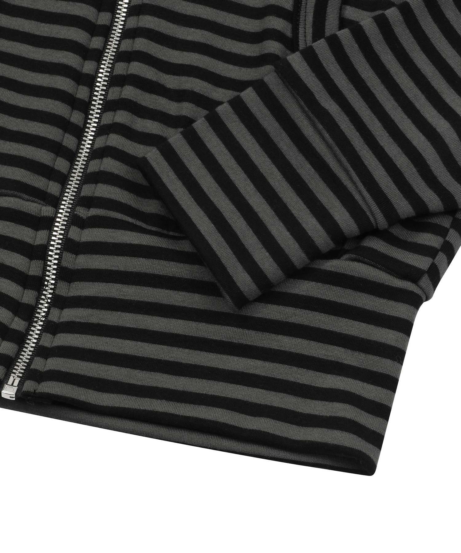 NAIRE RAGLAN STRIPE SLIM HOOD ZIP-UP