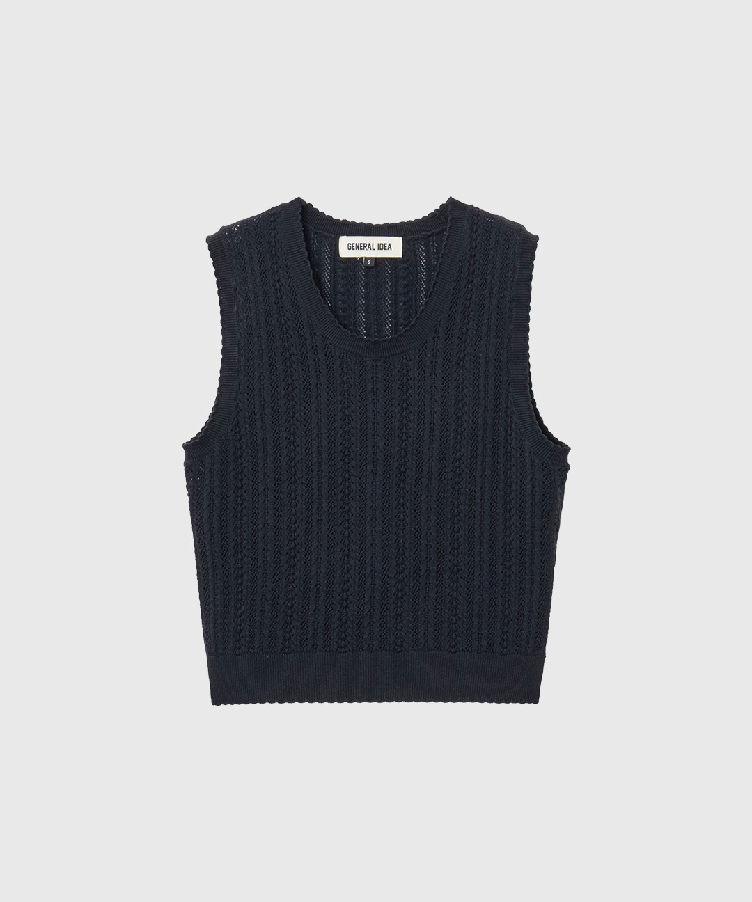 woman scallop scashi knit vest [dark тёмно-синий]