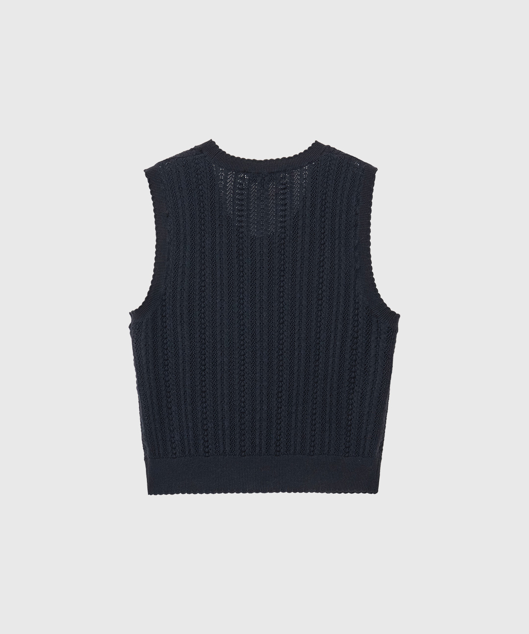 woman scallop scashi knit vest [dark тёмно-синий]