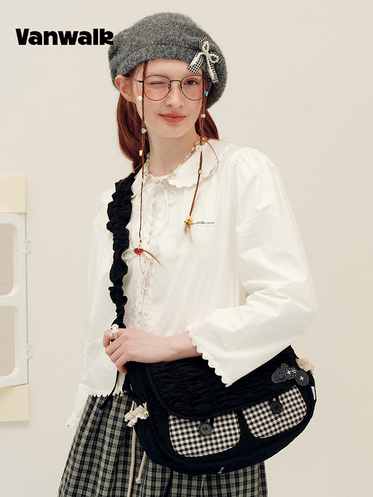 Cloud Pocket Crossbody Bag [чёрный Check]