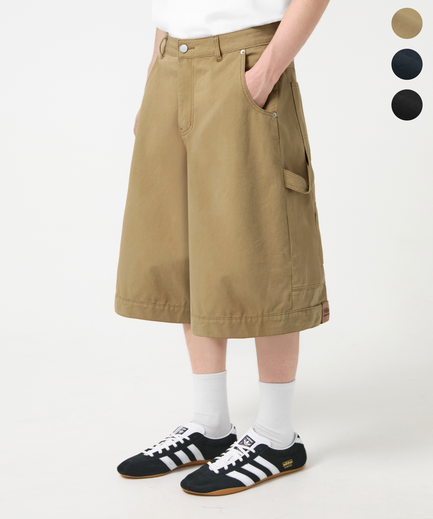 REVERSE WORK COTTON BERMUDA SHORTS 3color
