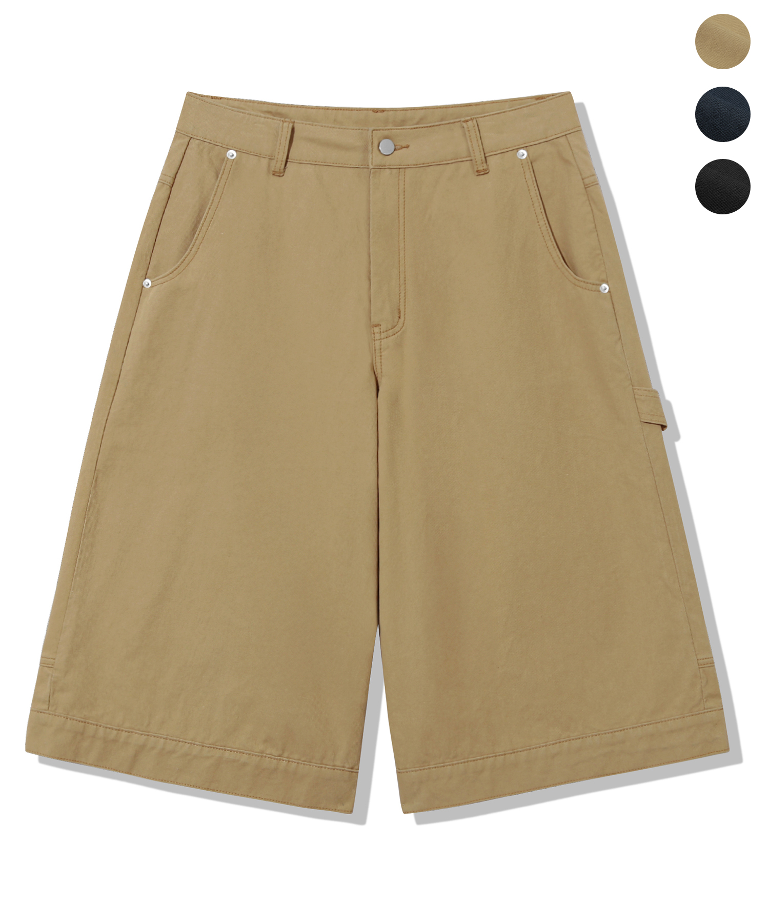 REVERSE WORK COTTON BERMUDA SHORTS 3color