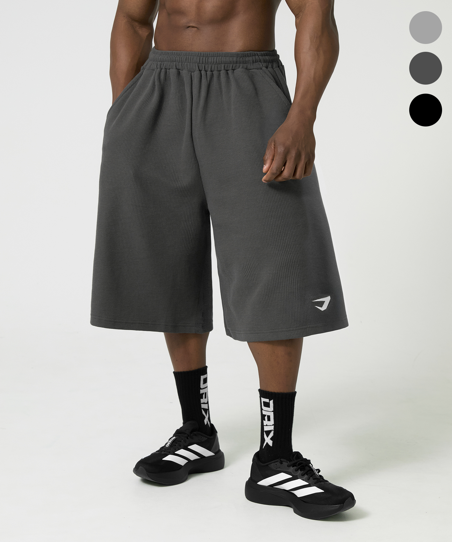MAXI WIDE WAFFLE BERBUDA SHORTS 3color