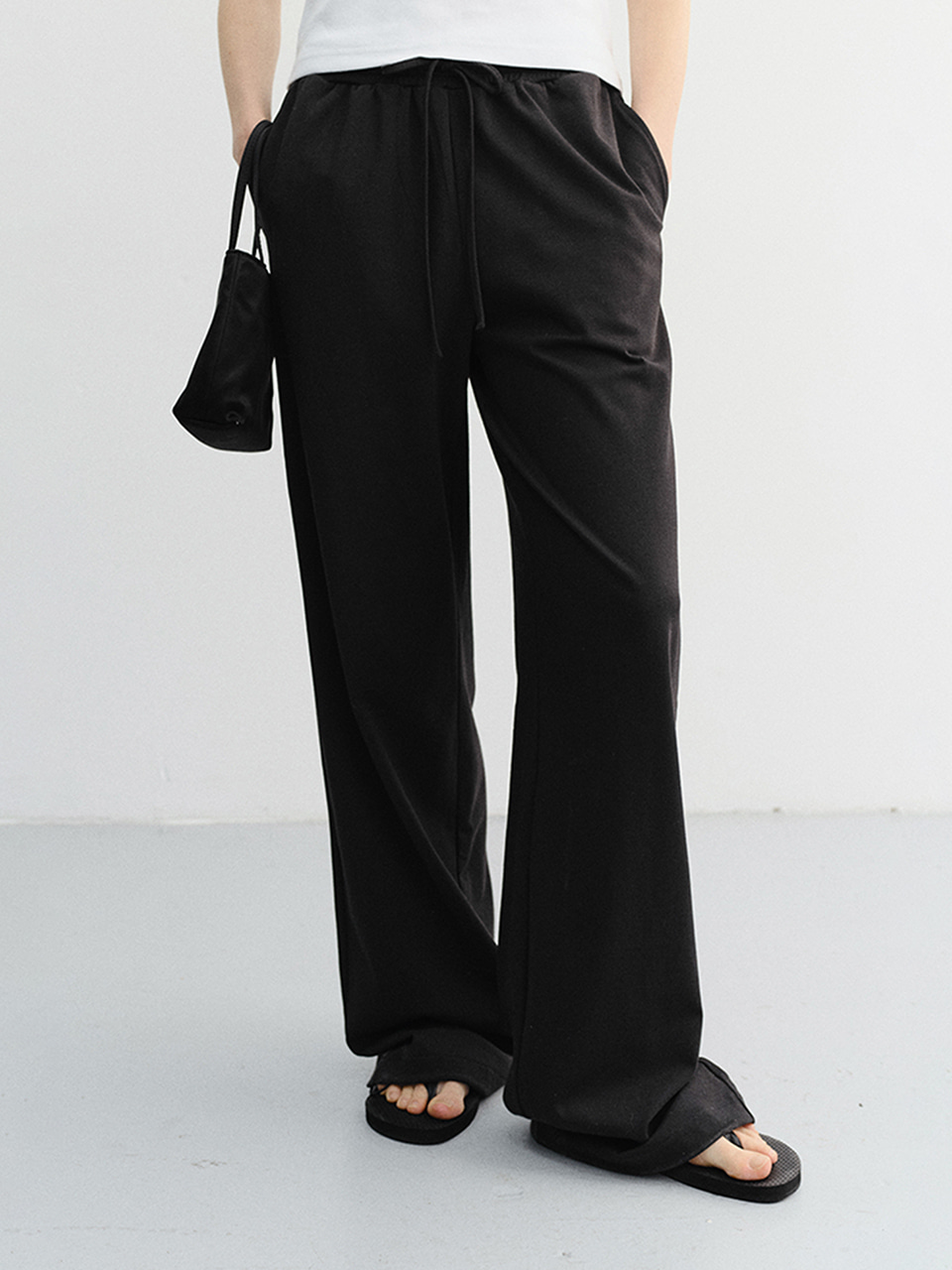 SUMMER WIDE JOGGER PANTS BLACK