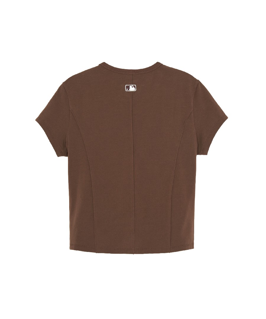 женский облегающие укороченный рубашка BOS (Neon Brown)