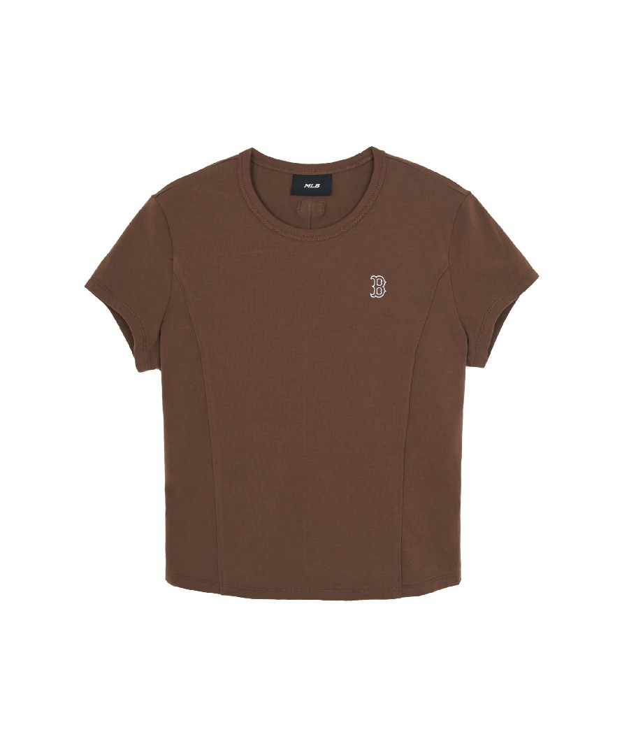 женский облегающие укороченный рубашка BOS (Neon Brown)