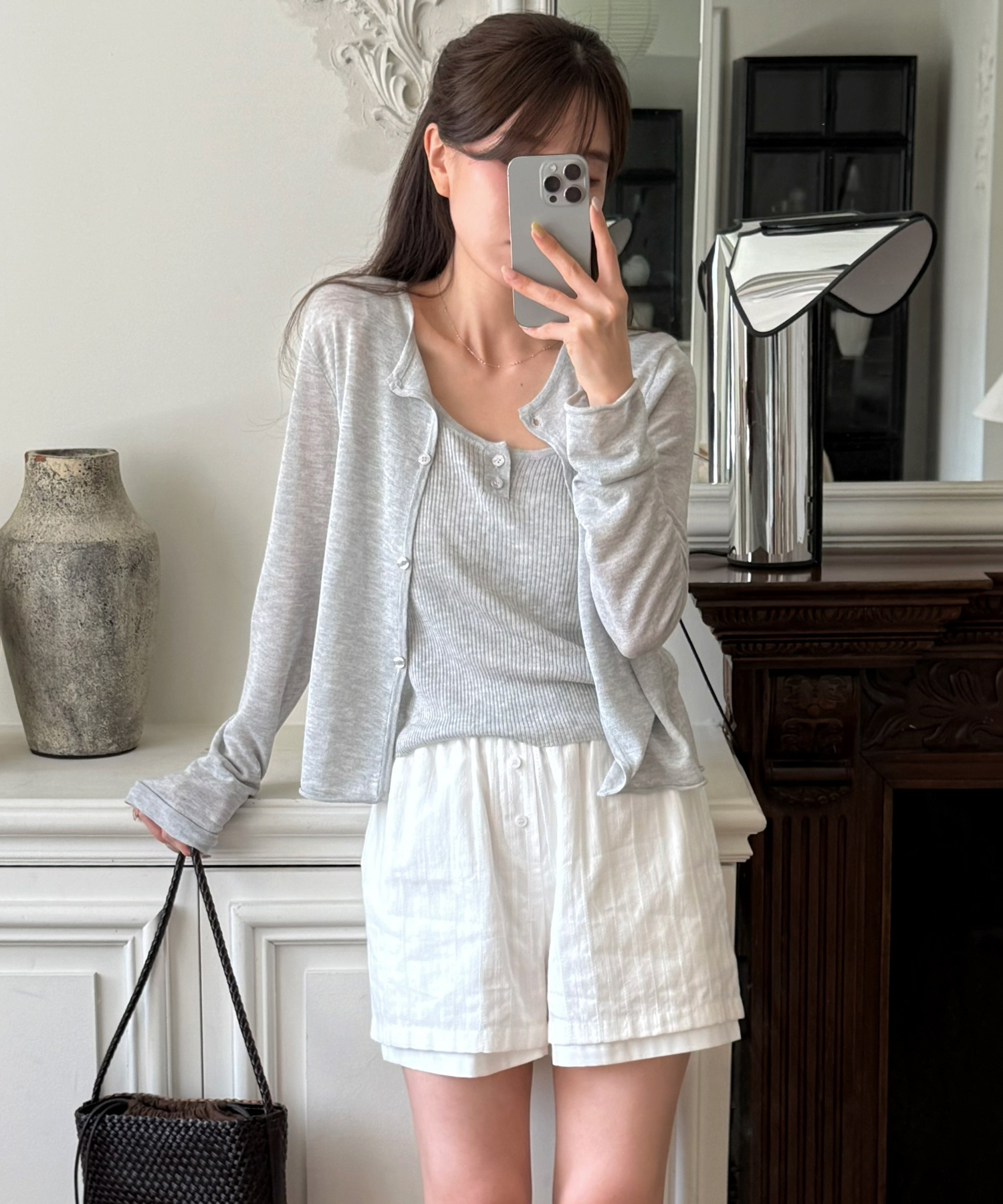 BREEZE KNIT CARDIGAN [L.GREY]
