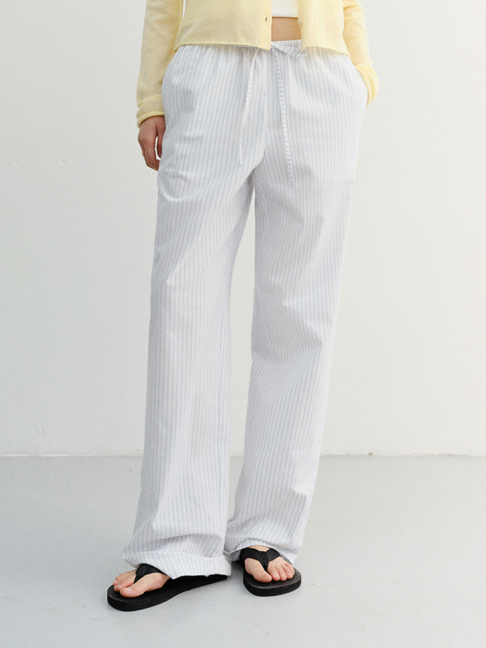PAJAMA STRING PANTS WHITE STRIPE