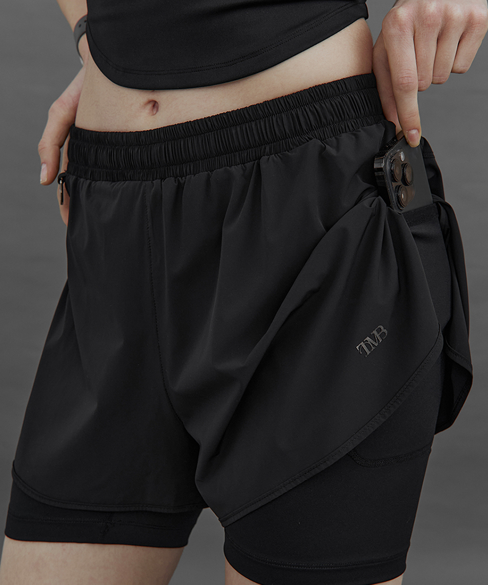 TMB Active Layered Training Shorts [ Black ]