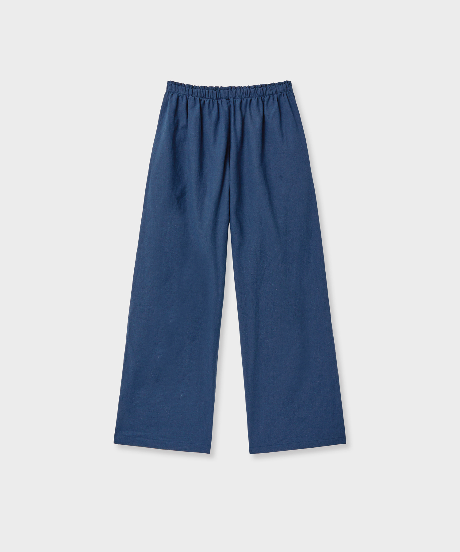 Linen banding pants navy