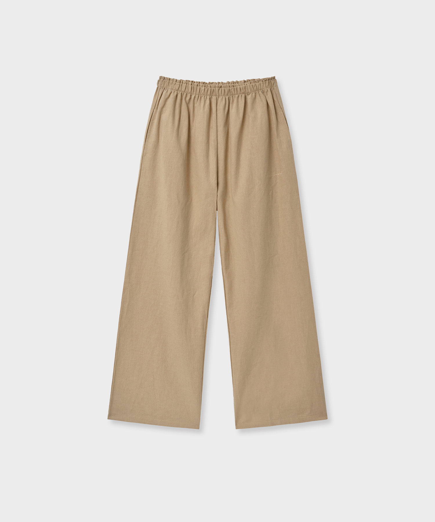 Linen banding pants beige