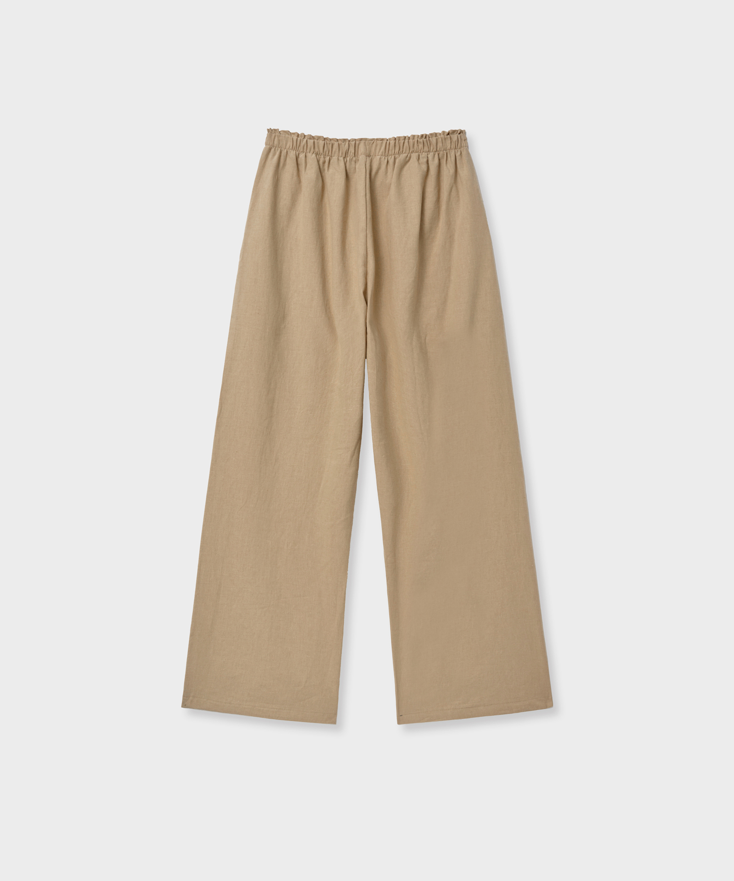 Linen banding pants beige