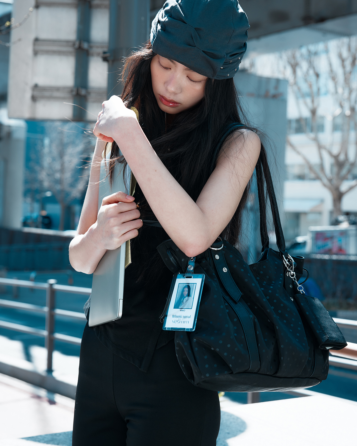 [×Misekiseoul] puff bag (black dot)