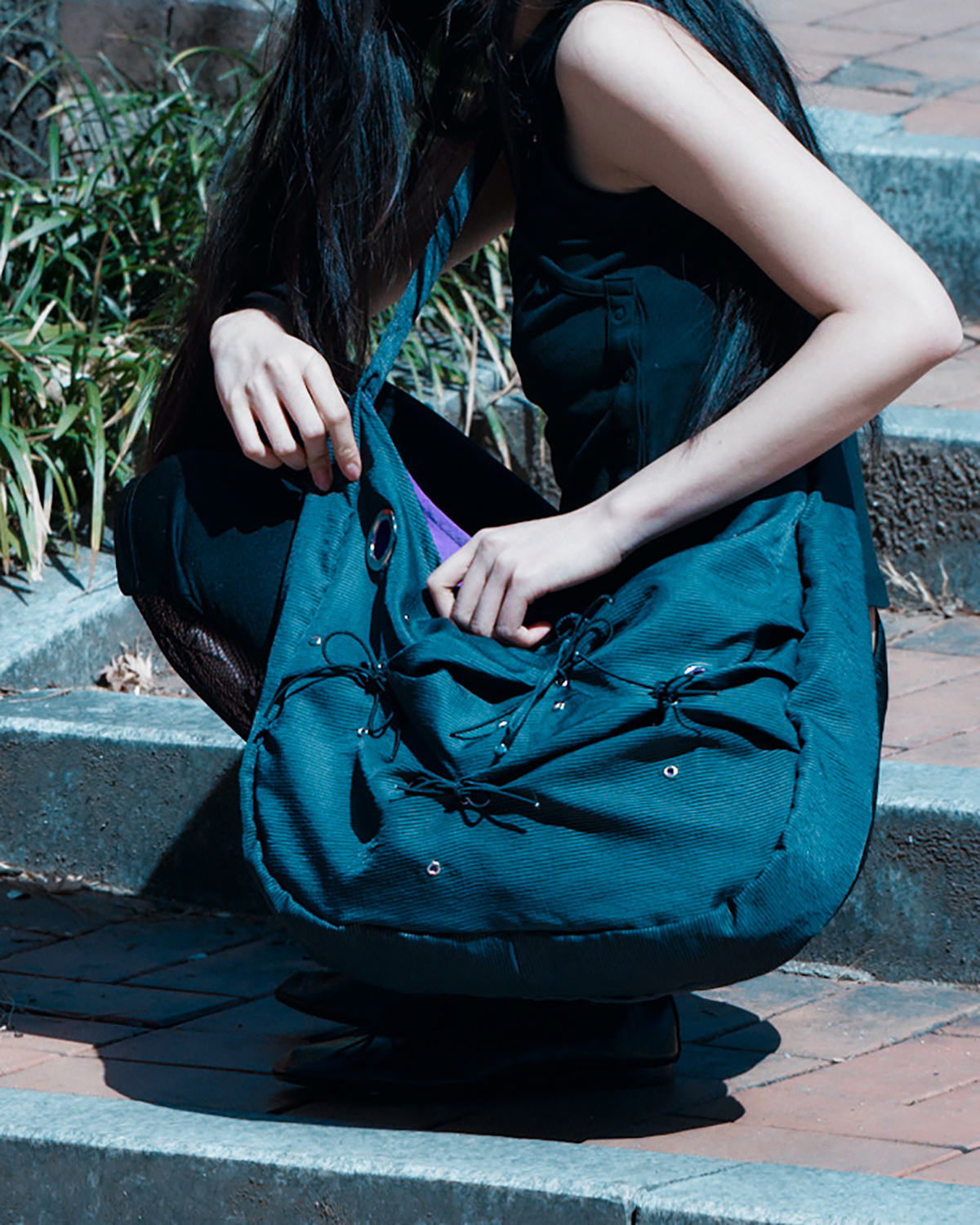 [×Misekiseoul] messy bag (navy stripe)