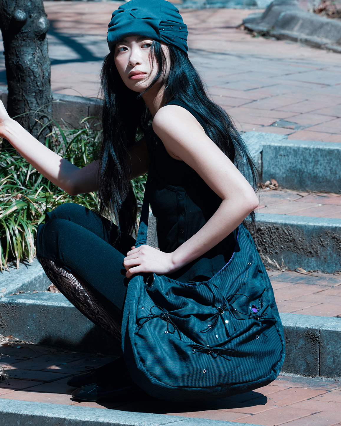 [×Misekiseoul] messy bag (navy stripe)