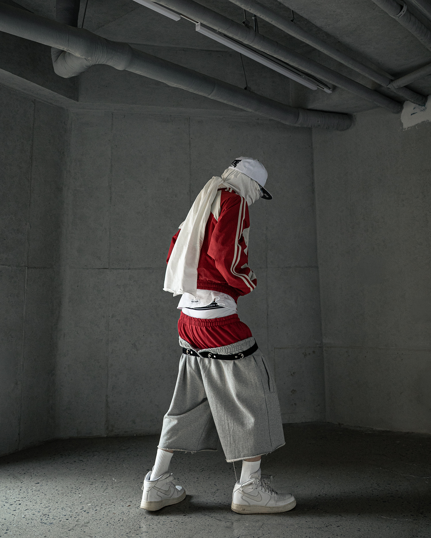 DOUBLE WAIST BERMUDA SWEATPANTS GRAY