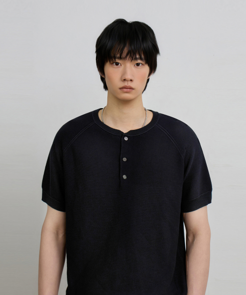 [10th Anniversary Project] © Everyone's Summer Wool Half Knit_Henley Neck 4 COLOR thumbnail 8