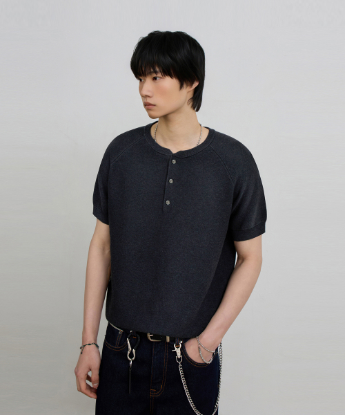 [10th Anniversary Project] © Everyone's Summer Wool Half Knit_Henley Neck 4 COLOR thumbnail 9