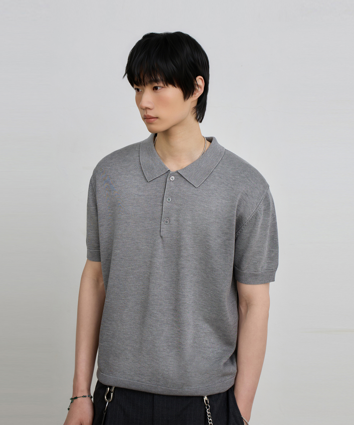 © EVERYONE’S SUMMER WOOL HALF KNIT_COLLAR/ROUND 8 COLOR