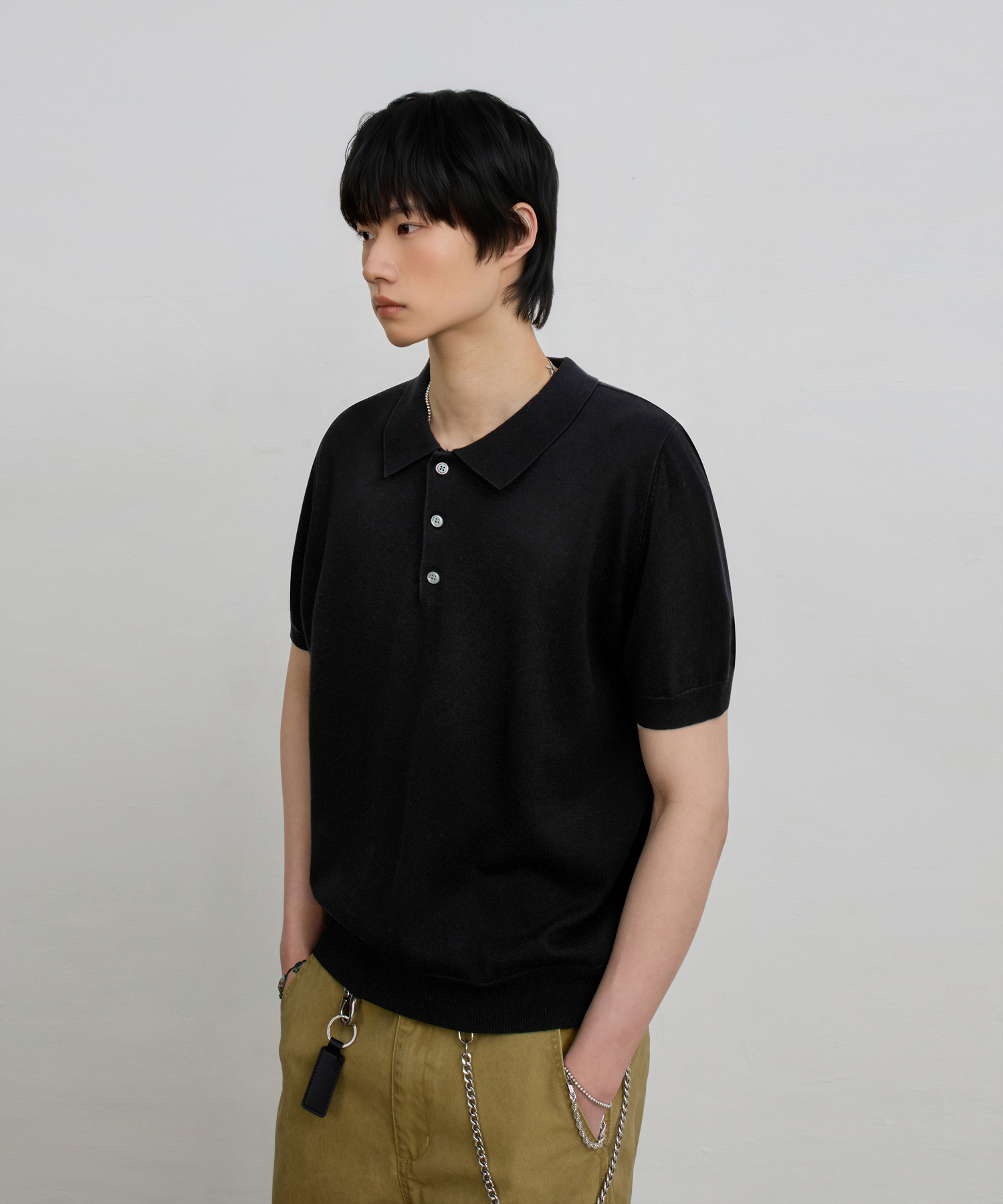 © EVERYONE’S SUMMER WOOL HALF KNIT_COLLAR/ROUND 8 COLOR