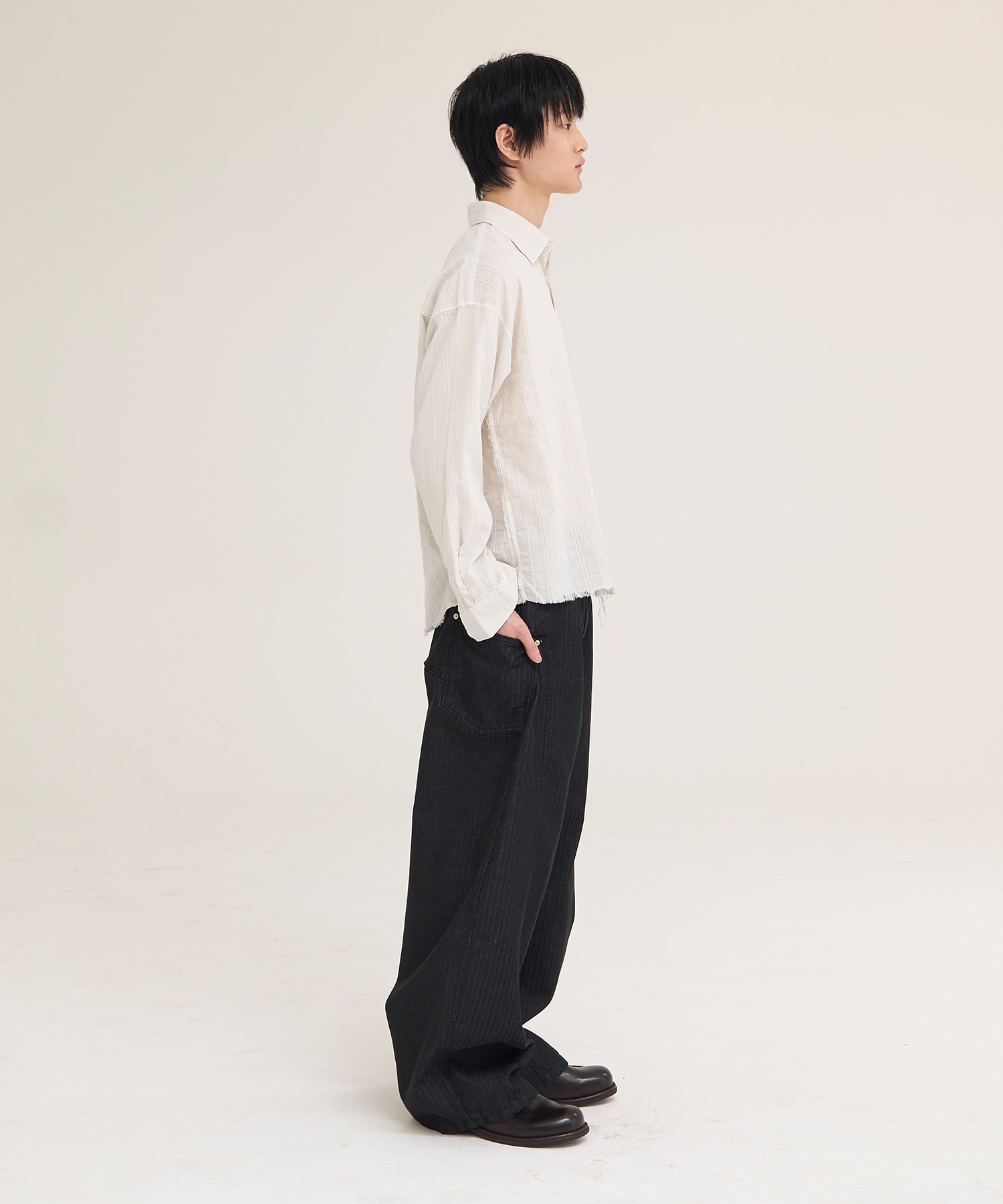 Crude Double Pocket Curved Pants_Black