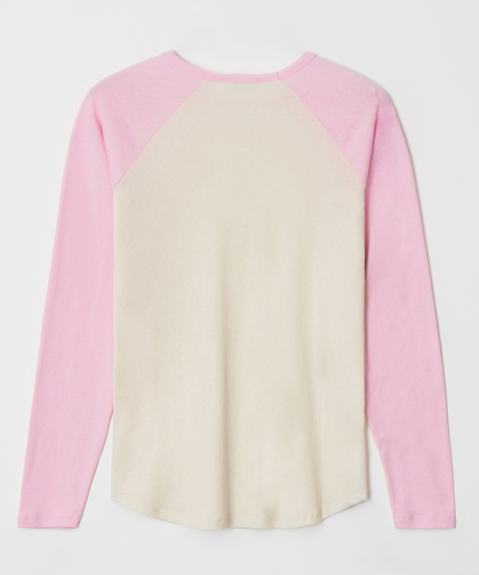 ECO COLOR BLOCK REGLAN LONG SLEEVE 2 COLOR - 2 COLORS PINK
