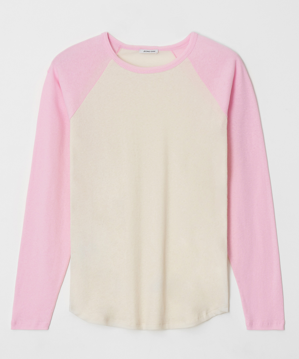 ECO COLOR BLOCK REGLAN LONG SLEEVE 2 COLOR - 2 COLORS PINK