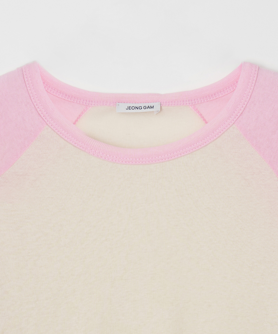 ECO COLOR BLOCK REGLAN LONG SLEEVE 2 COLOR - 2 COLORS PINK