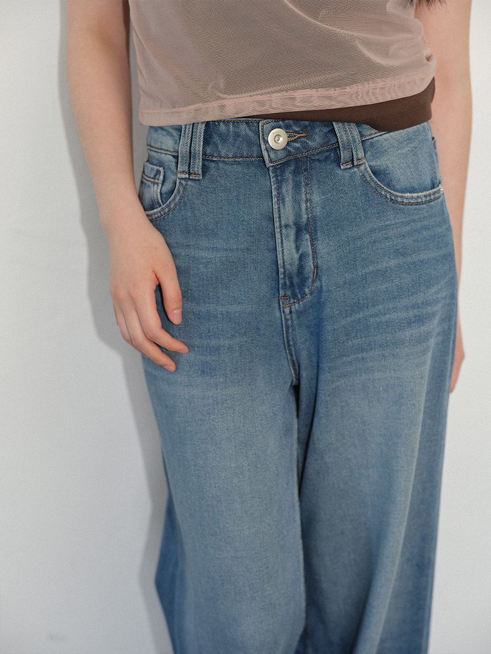 Wide Fit Washing Denim