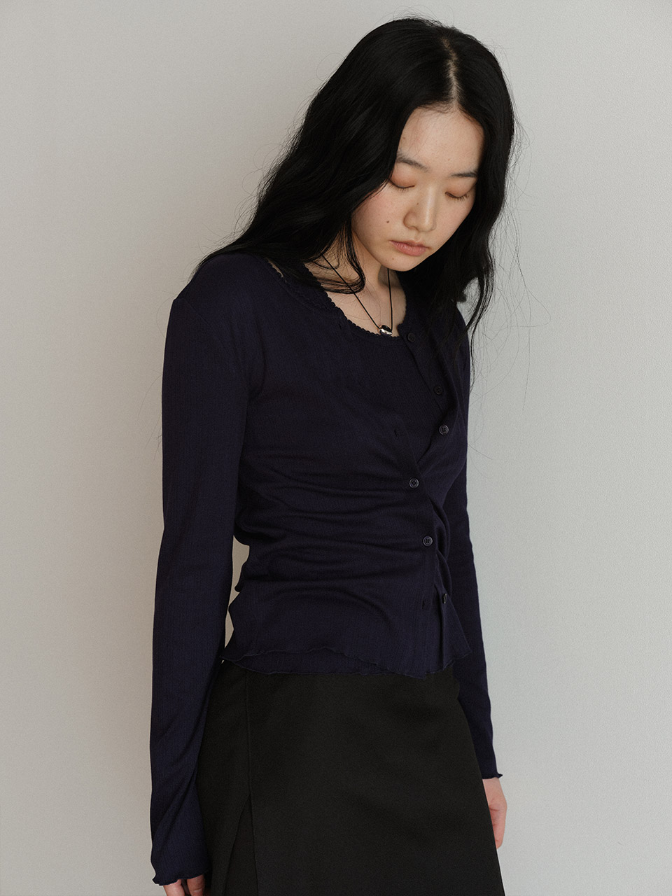 Pointelle Cardigan & Sleeveless Set (2color)